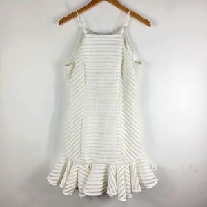 Bardot Piper Eyelet Stripe Textured Ruffle Dress